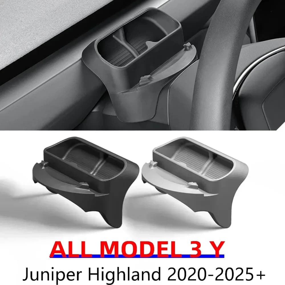 Per Nuova Tesla Model Y Juniper 2025 e Model 3+ Highland 2024: Custodia in Silicone per Occhiali da Sole e Supporto per Telefono da Volante