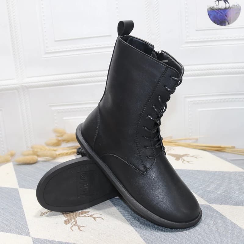 Careaymade-scarpe da donna in vera pelle fondo piatto stivali da donna casual coreani Slim di grandi dimensioni stivali invernali caldi size35-43