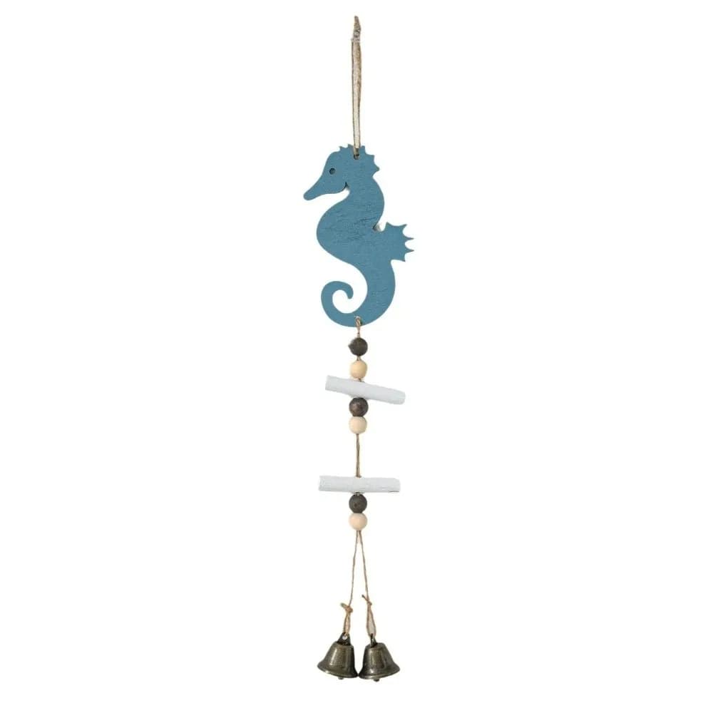 Mediterranean Style Wooden Ocean Pendants Ocean Themed Marine Animals Dolphin Wind Chimes with Bell Wall Ornaments Living Room