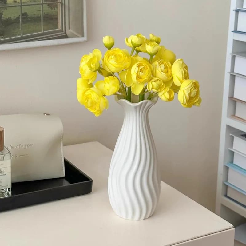 Vaso in ceramica bianca in stile nordico, design moderno, arredamento per soggiorno e camera da letto, vaso da fiori per la coltivazione delle piante