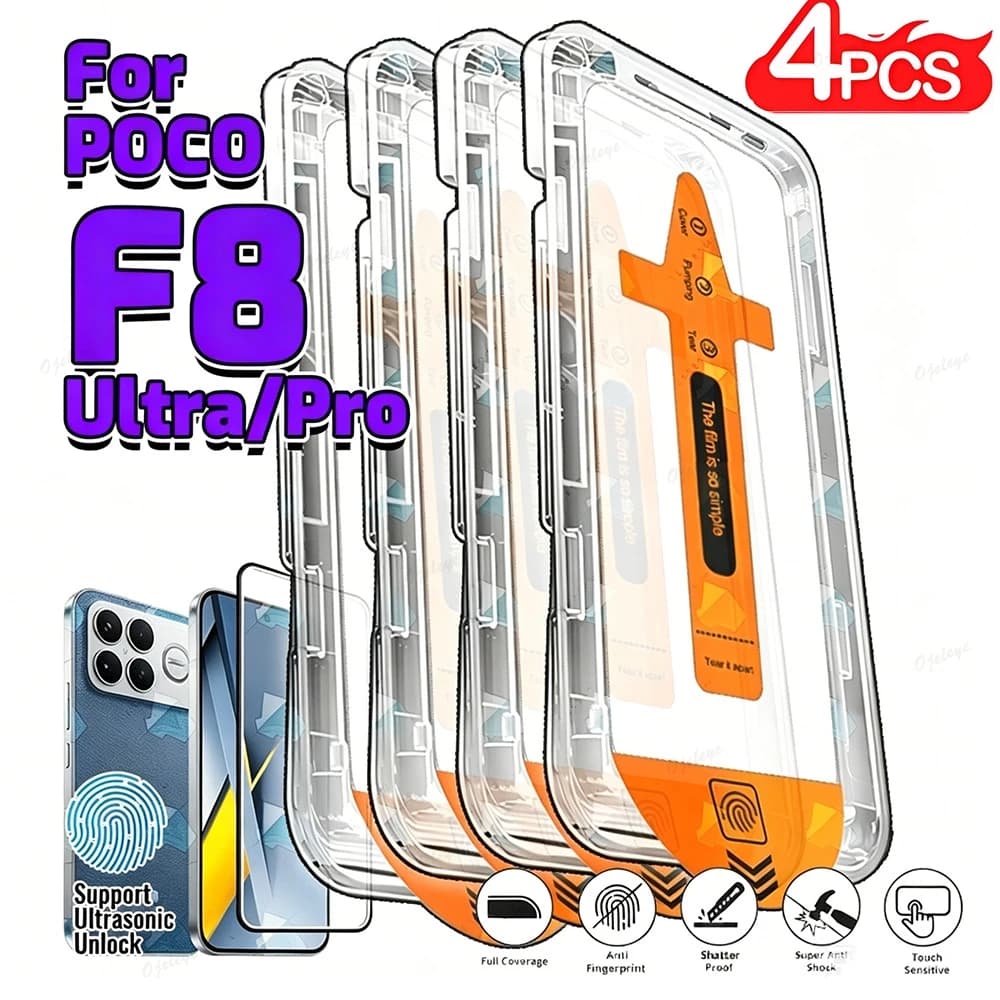 For Xiaomi Poco F8 Pro Tempered Glass Protective Film Xiaomi Poco X8 Pro Max X6 X5 X7 Pro X4 F7 F6 F5 F8 Ultra Screen Protector