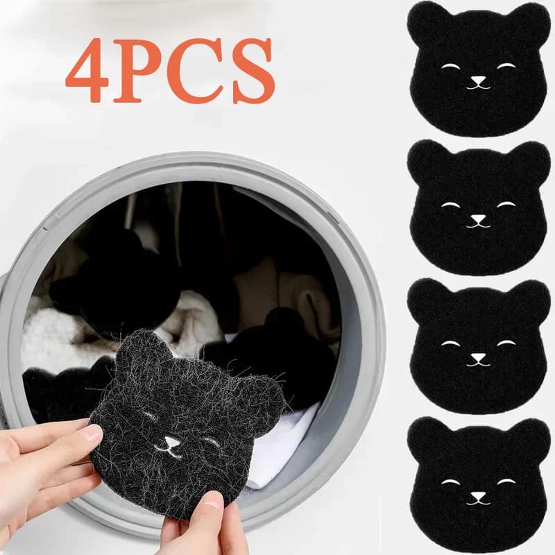 4/8PCS Pet Hair Remover Forma di Orso Palla da Lavanderia Lavatrice Lint Catcher Vestiti Riutilizzabili Divano Gatto Cane Spugna per la Pulizia dei Capelli