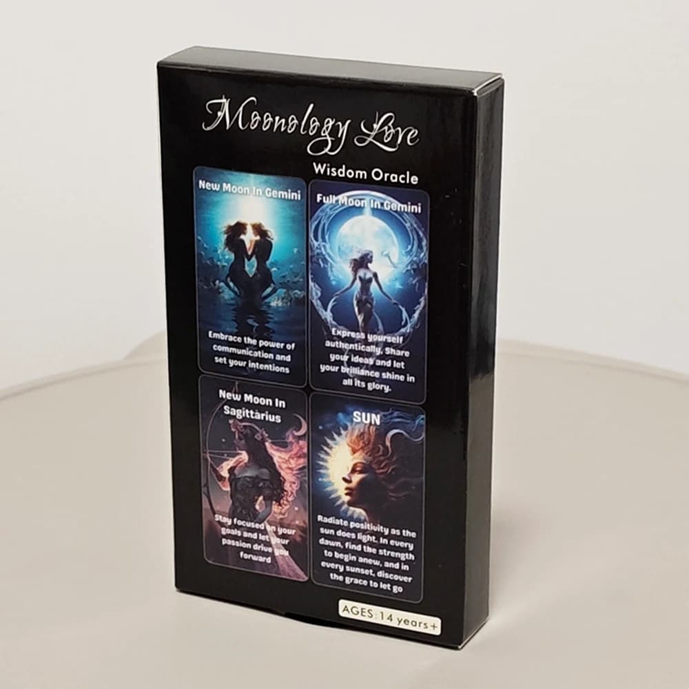 39 carte Moonology Saggezza Oracolo Ponte di energia lunare 10,3 * 6 cm per amore e ispirazione | Messaggi lunari di guarigione spirituale