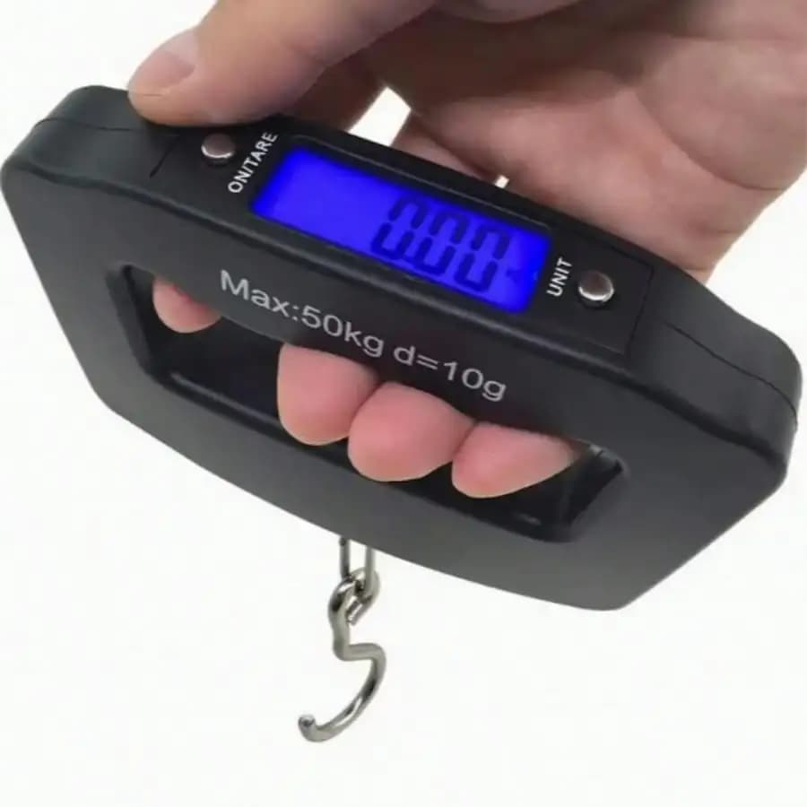Bilancia elettronica portatile per bagagli, 1 pezzo, bilancia digitale per bagagli con display retroilluminato, strumento di pesatura portatile per viaggi, casa, ufficio