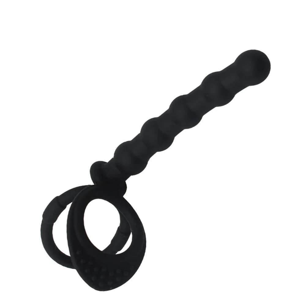 Giocattoli sessuali anali a doppia penetrazione per uomini e donne - Plug anale per pene con dildo, perline anali e anello per il pene per ritardare l'eiaculazione
