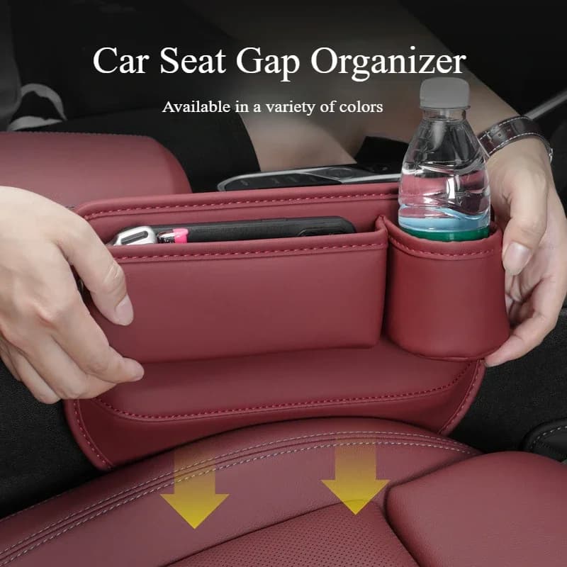 Organizzatore per Fessure Sedile Auto Multifunzione, Contenitore per Console con Portabicchieri, Accessori Interni