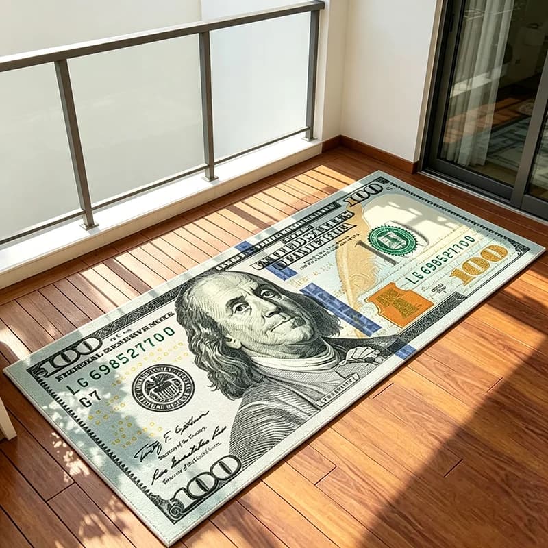 VIKAMA Creative USA Dollar Long Strip Carpet for bedroom, living room, entrance hall, hallway, window, non-slip mat, home decoration