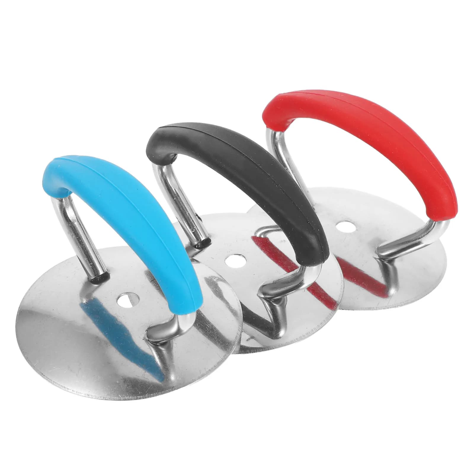 Set di 3 Maniglie Universali in Acciaio Inox per Coperchi con Impugnatura in Silicone Resistente al Calore, Pomello Ergonomico per Pentole, Bollitori e Padelle