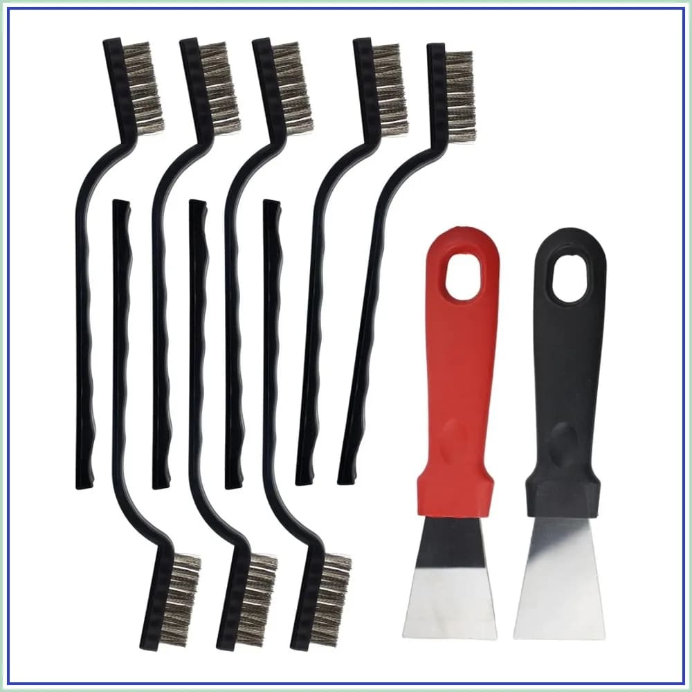 Mini Wire Brush Set, 8 Pcs Stainless Steel Scratch Brushes for Cleaning Weld Slag, Rust, and Stickers