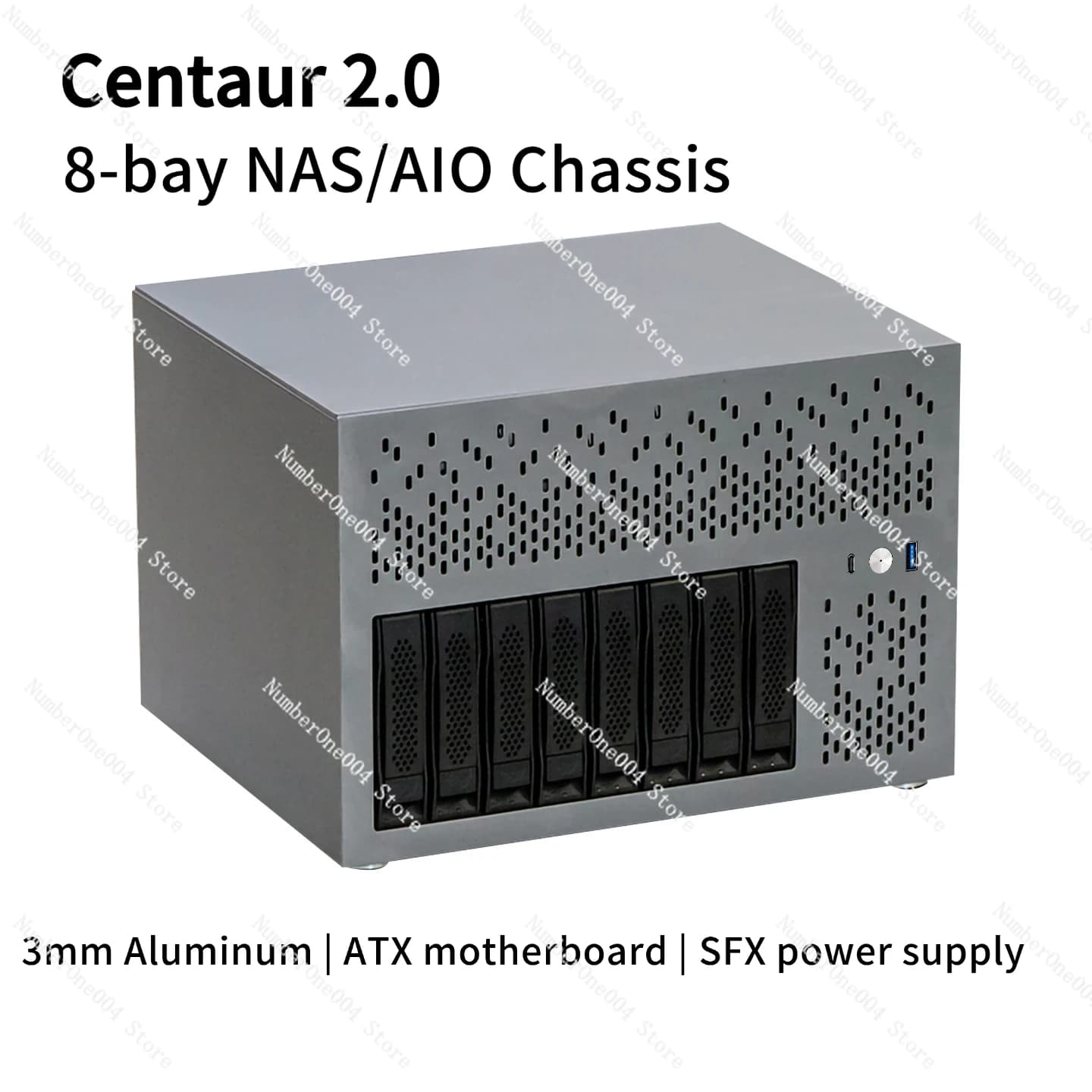 Centaur NAS/AIO Chassis DIY8 Disco ATX Semi-Alto PCIe Nero Synology SFX Server di archiviazione di file