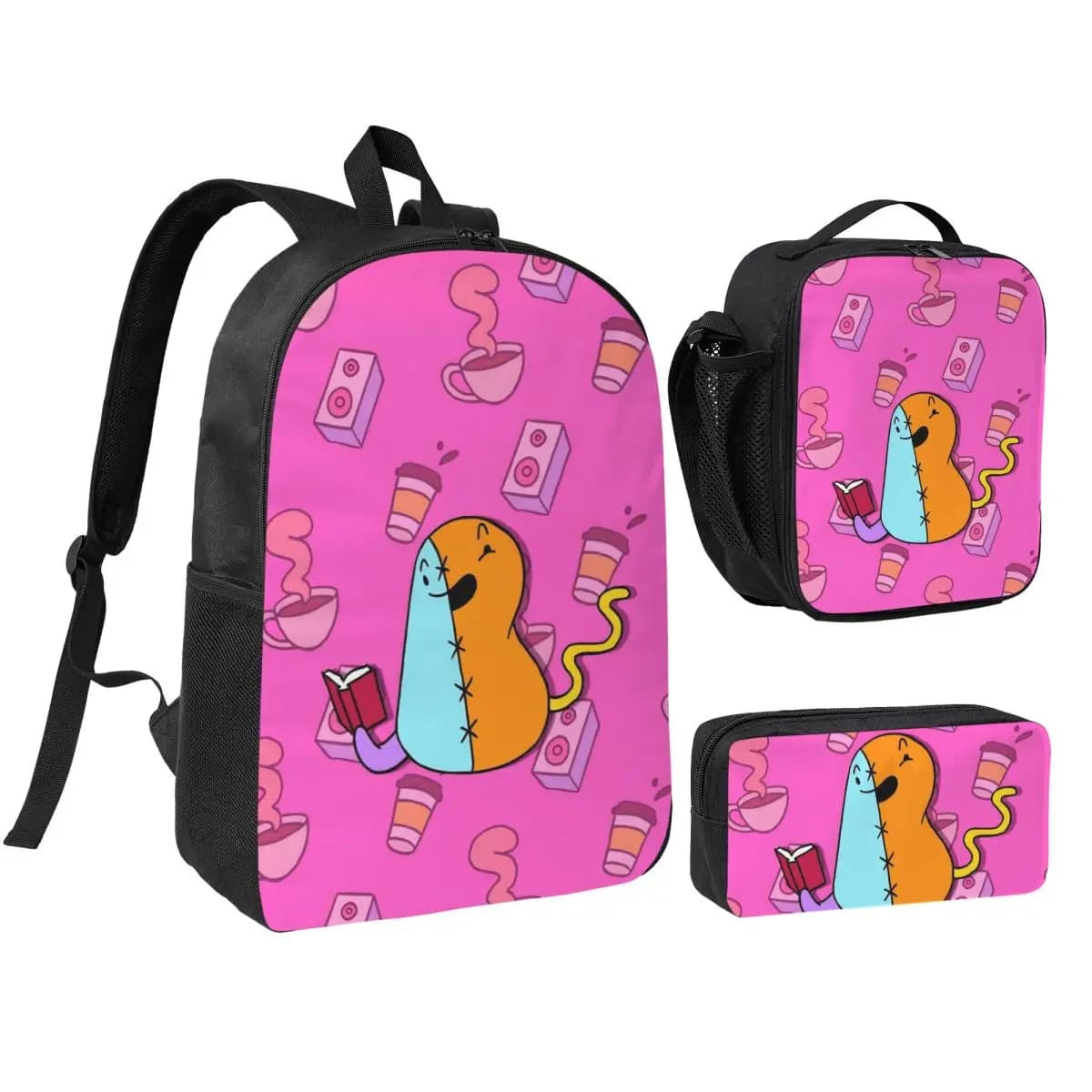 3Pcs The Land Of Boggs Backpack Set for Boy Girl Pencil Boxes Bookbag Sets with Lunch Box For School Students Knapsack