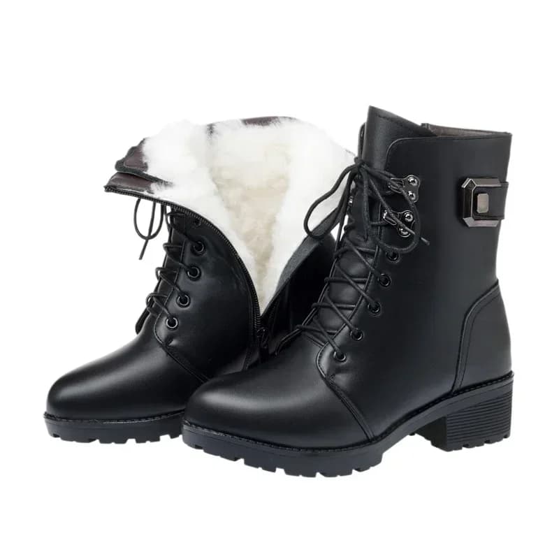 Stivaletti Donna Inverno Nuova lana Caldo antiscivolo Stivali da donna di grandi dimensioni 41 42 43 Stivali da neve invernali Scarpe con plateau