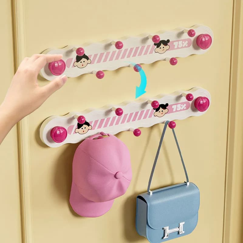 Dopamine Rotating Suction Cup Row Hooks, No Drilling Required, Adhesive Hooks for Bathroom, Behind Door Storage