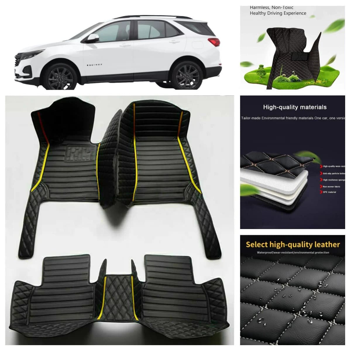 Per Mercedes Benz CLASSE C W204 W205 W206 C180-C450 Auto Tappeti PU-pelle Tappetini per auto personalizzati impermeabili Coche Accessori