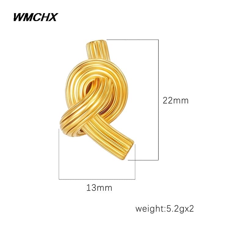 Gold Silver Plated Ribbed Knot Stud Earrings, Twisted Wire Statement Earrings for Women��Ribbed Twisted Design for Daily Wear