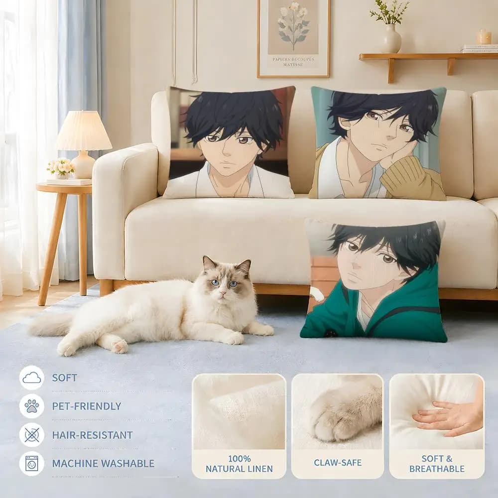 Cushions Covers Sofa Cat and dog friendly Character K-Kou MabuchiS Cushion Cover Decorative Pillowcase Chairs 45x45 40x40