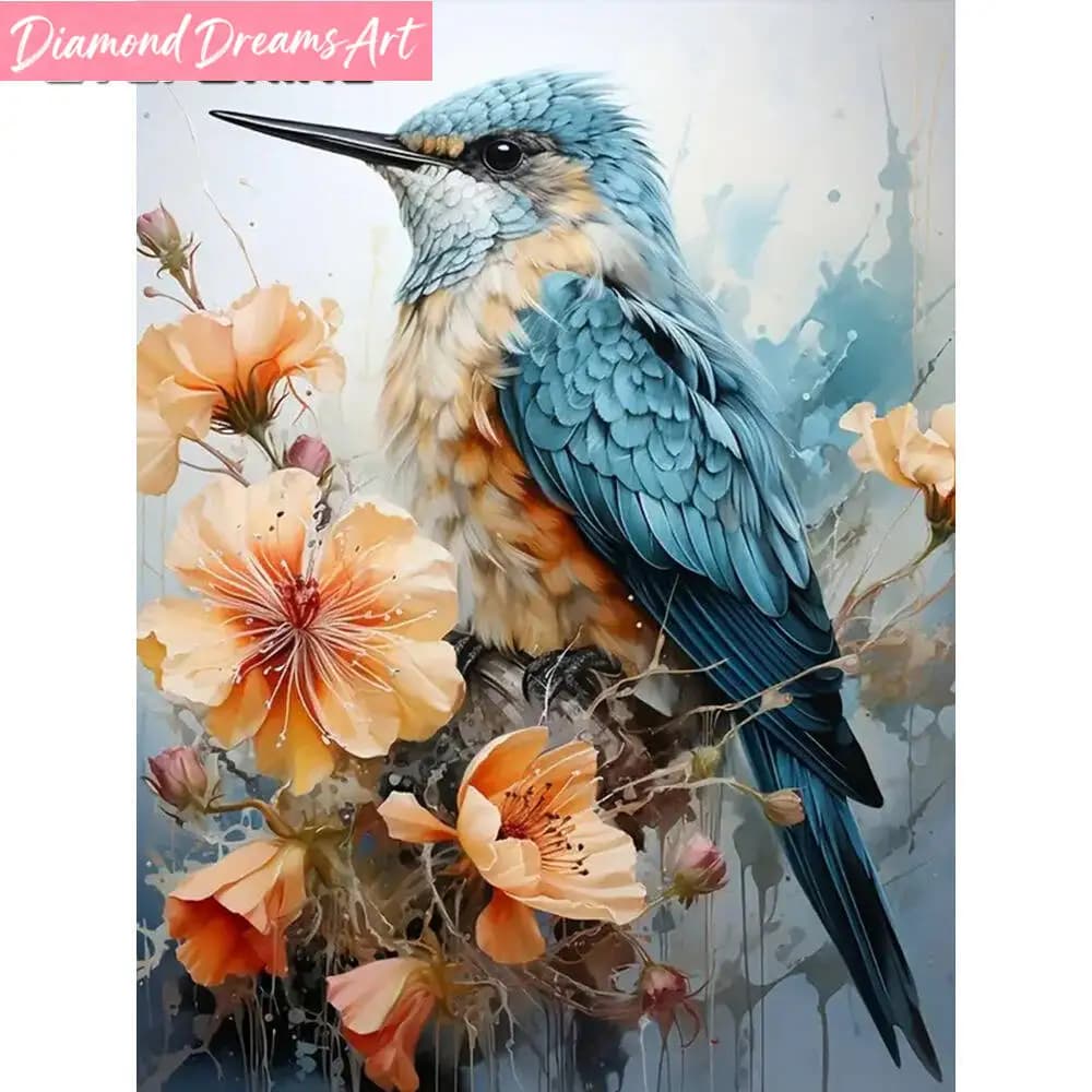 Quadro Senza Cornice con Mosaico di Diamanti Quadrati e Rotondi, Immagine di Uccelli e Animali, Strass, Pittura Diamantata Fai-da-Te, Fiore, Regalo Fatto a Mano
