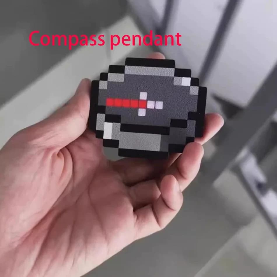 Nuovo Minecraft Bussola Pixel Vento Design periferico gingillo Magnetico MC Uso nel mondo reale Portachiavi mobile Ciondolo regalo myworld