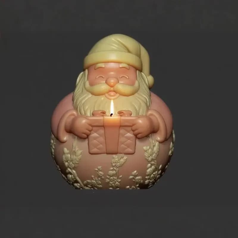 Stampo in silicone per candela profumata a forma di Babbo Natale tridimensionale, souvenir fatto a mano, oggetto decorativo natalizio in gesso.