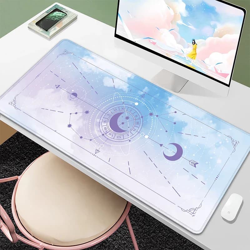 Tappetino per mouse Costellazioni misterie Tappetino da scrivania Tappetini per computer Carta dei tarocchi Tappetino per mouse Kawaii Accessori per giocatori Tappetino per mouse carino Tappetino in gomma