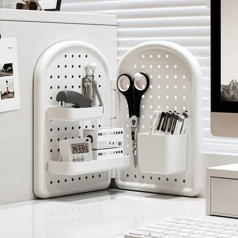 Organizzatore da scrivania multifunzionale ad angolo, portaoggetti minimalista per dormitorio studentesco e postazione di lavoro in ufficio