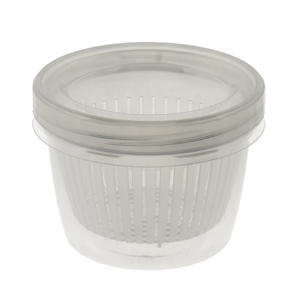 Round Drain Food Crisper Storage Case Transparent Sealed Storage Box Convenient Portable Drainage Screw Lid Kitchen Accessories