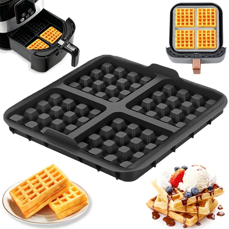 Print for Waffle Quadrati, Anti-adhesive for Air Fryer, Reusable for Waffle Belgi and Pancake