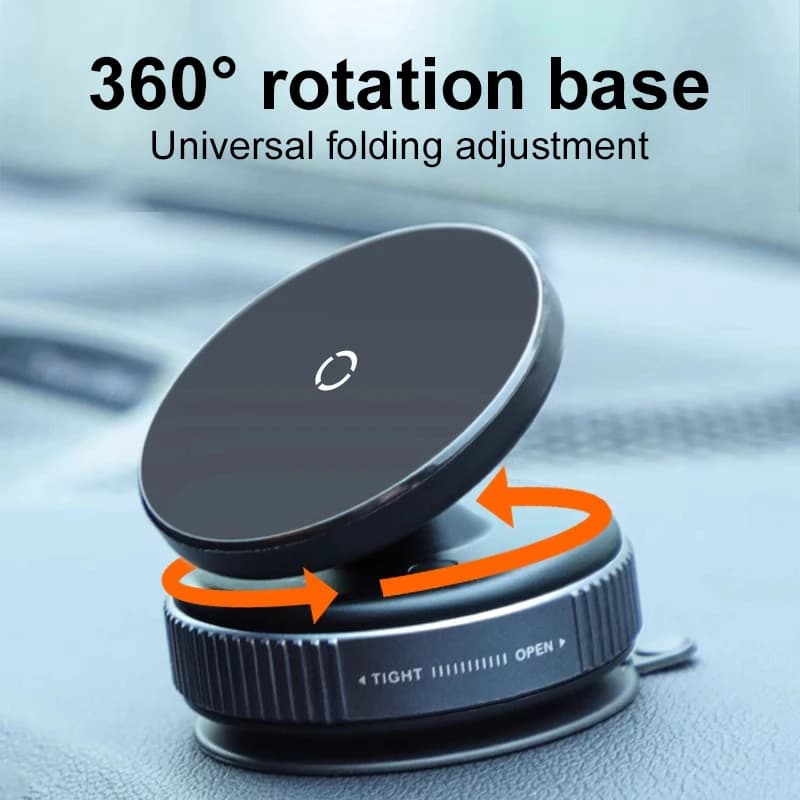 Per supporto per auto intelligente Magsafe 360 ° Supporto magnetico per auto con staffa a ventosa magnetica per adsorbimento del vuoto con rotazione per iPhone