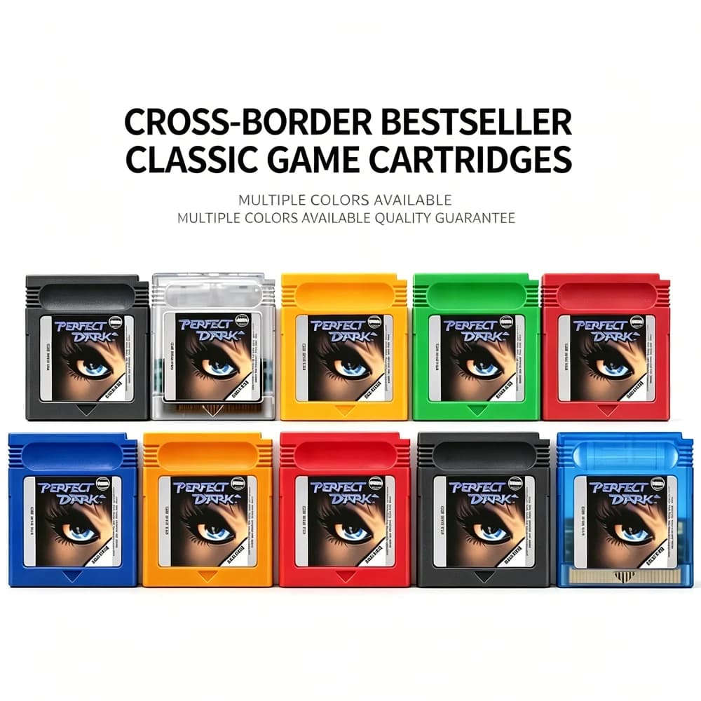 USA Version GBC Game Cartridge Perfect Dark 9 Colors Shells With Battery Video Game Console Card