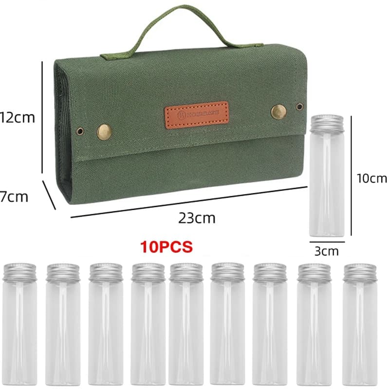 Set di Borse Portabottiglie per Condimenti in Tela, Portatile per Campeggio e Picnic, Borsa per Conservazione Spezie