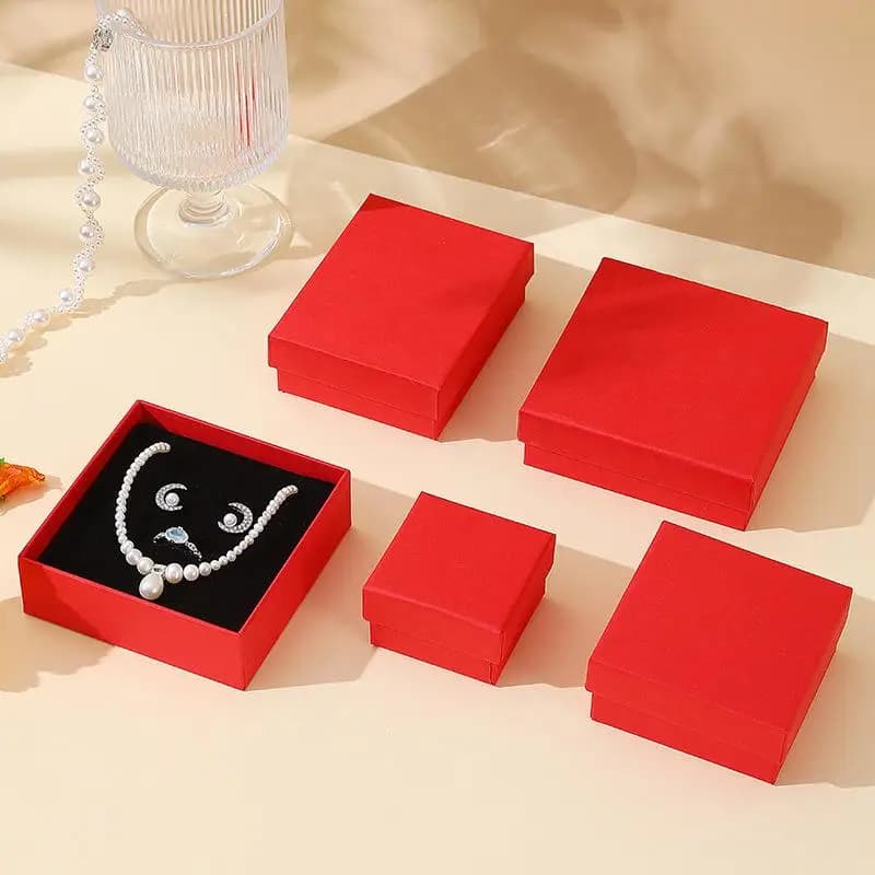 Red Slim Jewelry Box Portable Travel Small Storage Case for Rings Earrings Necklaces Great Gift for Jewelry Lovers Travelers