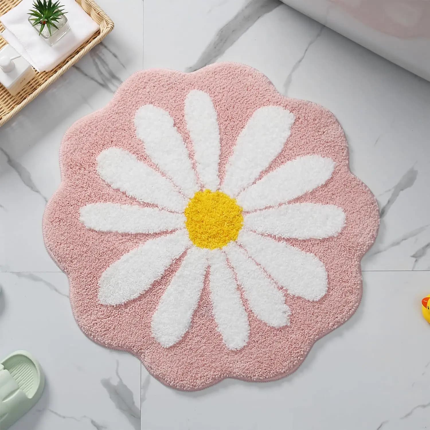Flower Rug Super Soft Flocking Tufted Floor Rug Living Room Non Slip Bath Mat Sofa Bedside Mats Baby Crawling Carpet Doormat Rug