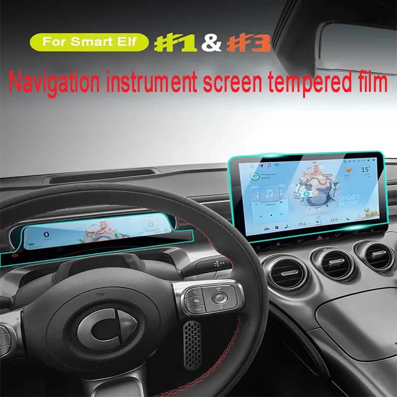 Proteggi schermo di navigazione per controllo centrale auto in vetro temperato per Smart Elf 1 # # 3 2022 Accessori per auto Adesivo interno