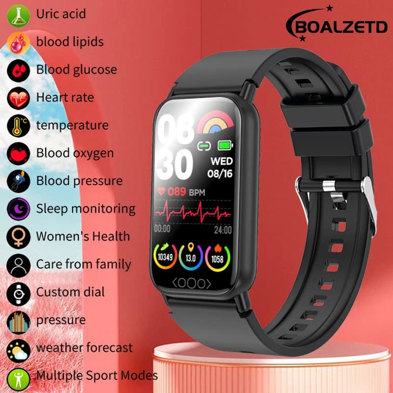 Nuovo Braccialetto Smart per la Salute, per Uomini e Donne, Monitora Acido Urico, Lipidi nel Sangue, Pressione Sanguigna, Frequenza Cardiaca e Temperatura Corporea, Ideale come Regalo