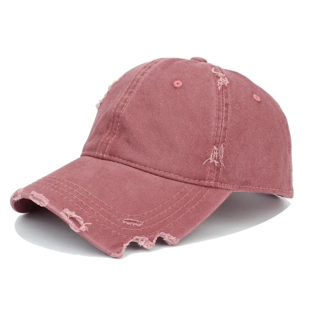 Cappellino da baseball vintage con visiera strappata e fori, regolabile, casual, con visiera parasole, per uomo, donna, unisex
