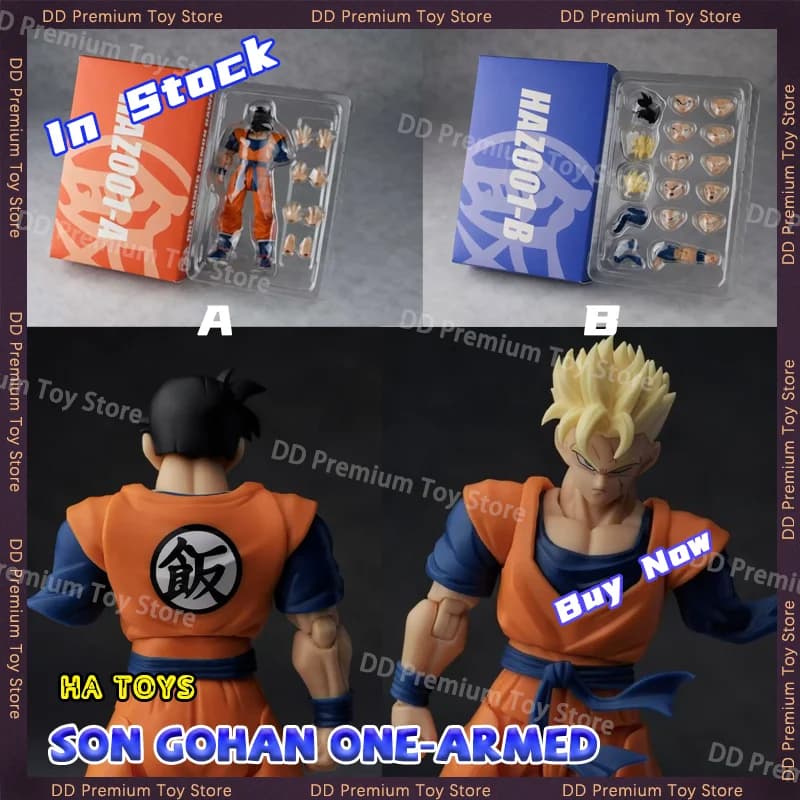 Disponibile HA TOYS Action Figure Son Gohan Monomanico Dragon Ball, Figura Anime Gohan con Braccio Mancante HAZ001, Modellino da Collezione in PVC