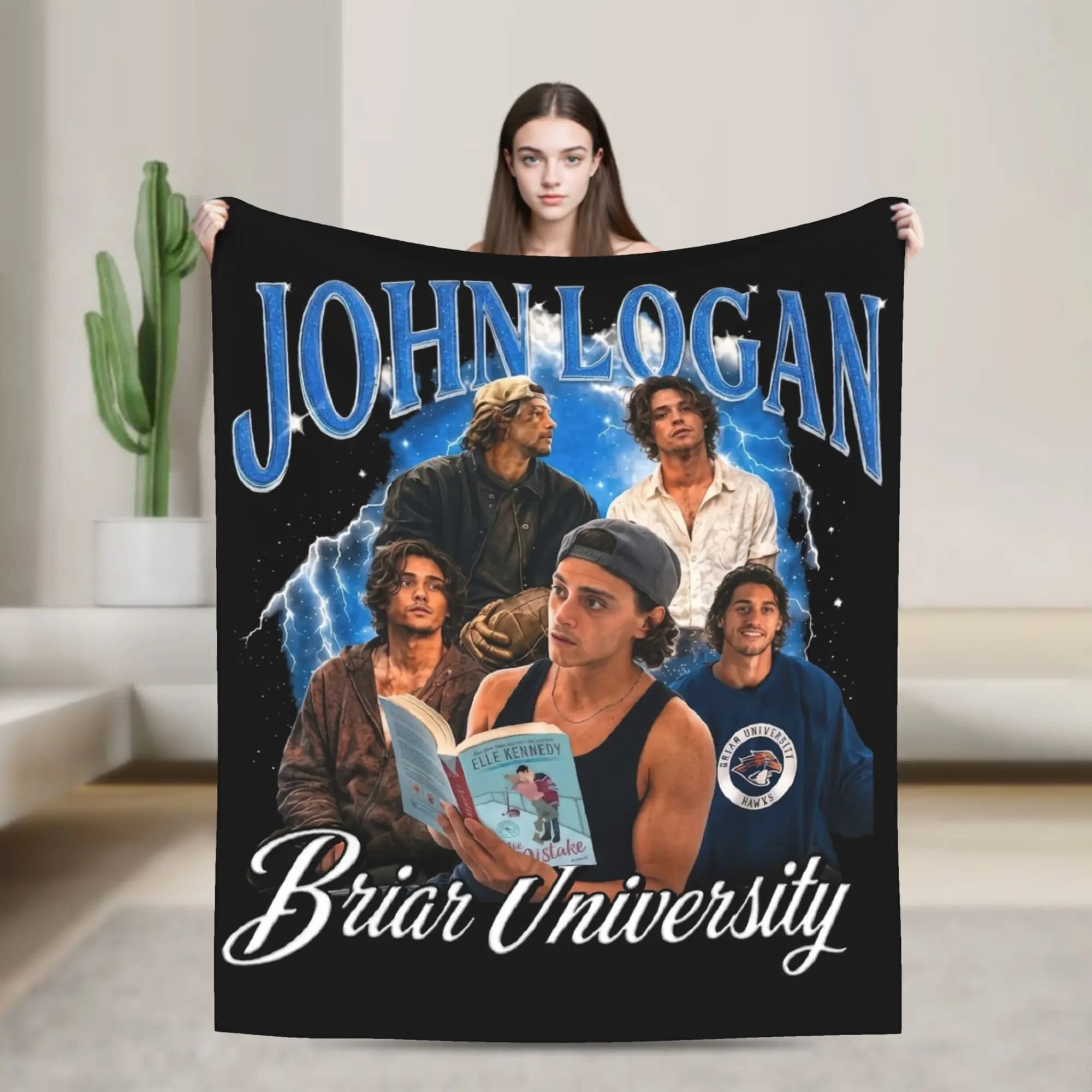 John Logan Briar University Vintage Off Campus Blanket Flannel All Season Warm Throw Blankets for Bedding Car Plush Thin Quilt