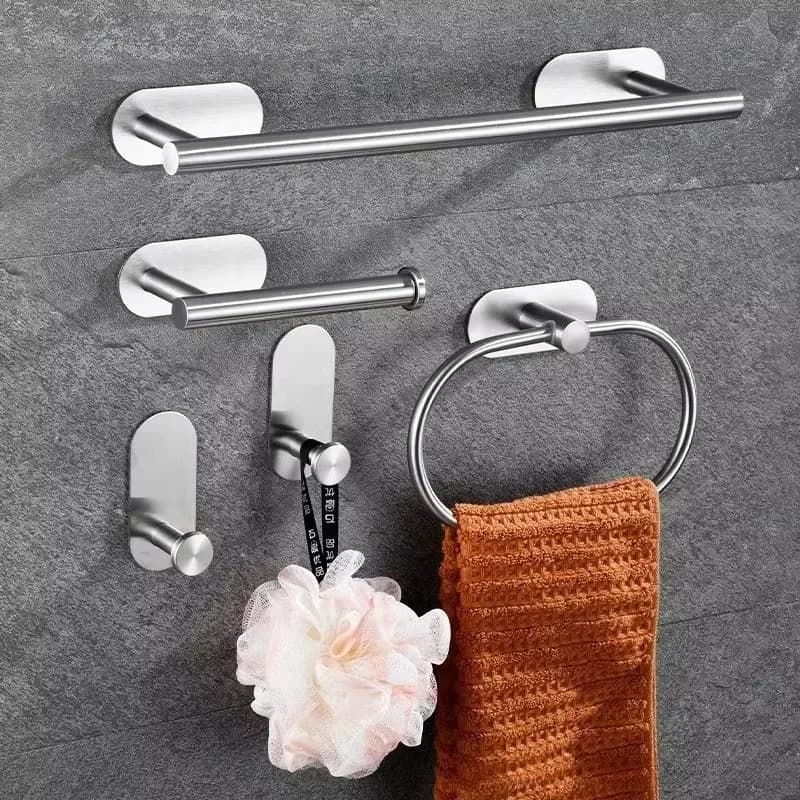 Brushed Nichel Bathroom Hardware Set Towel Ring Towel Holder Toilet Paper Holder Stainless Steel 304 Bathroom Accessories