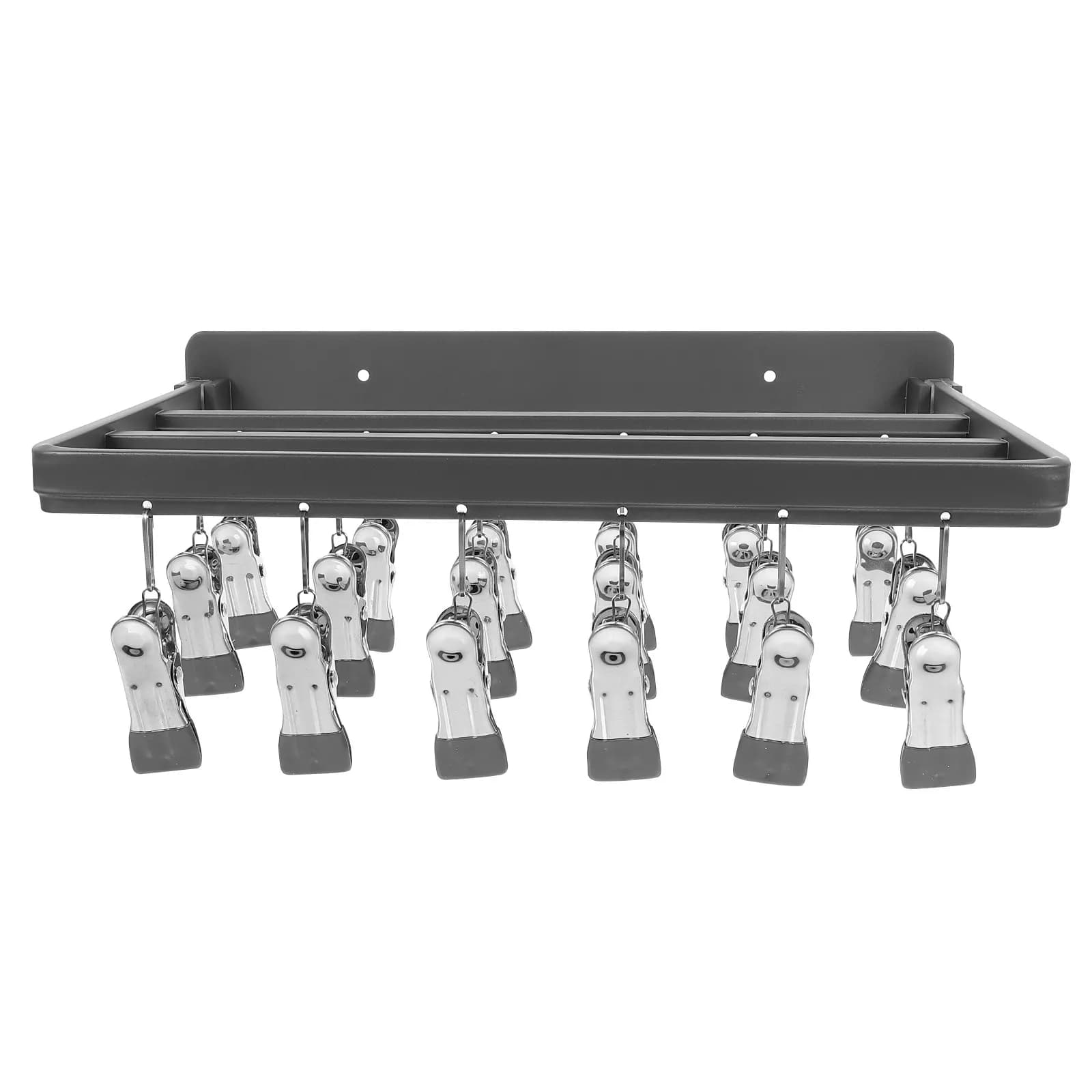 Stendibiancheria Multi-Clip Senza Foratura, Appendiabiti per Calzini e Biancheria Intima, Organizer per Bucato Multifunzionale con Clip Robuste
