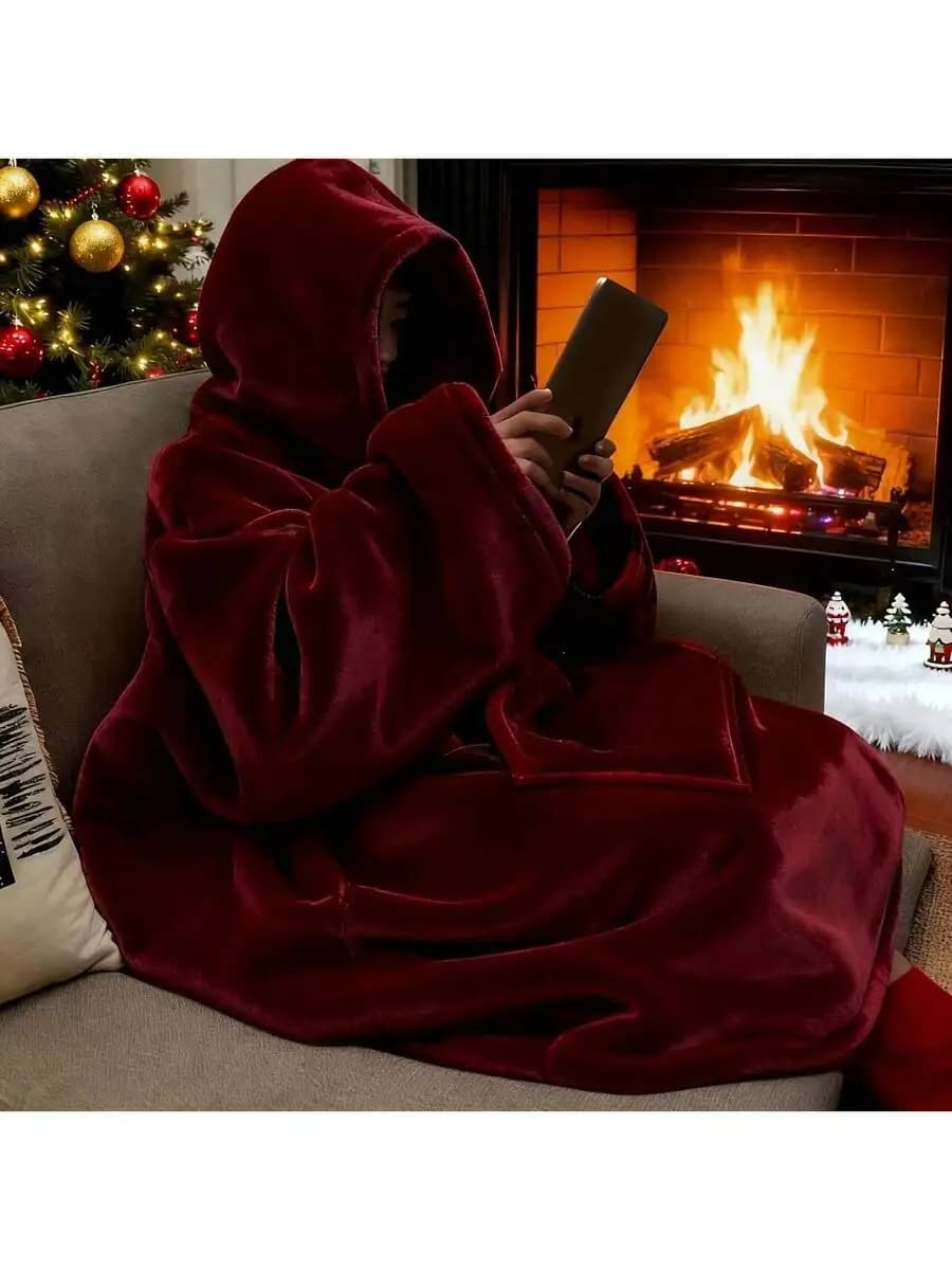 Super Soft Reversible Hoodie Wearable Blanket Women Men, Oversized Blanket Sweatshirt Super Soft Warm And Comfortable Wearable