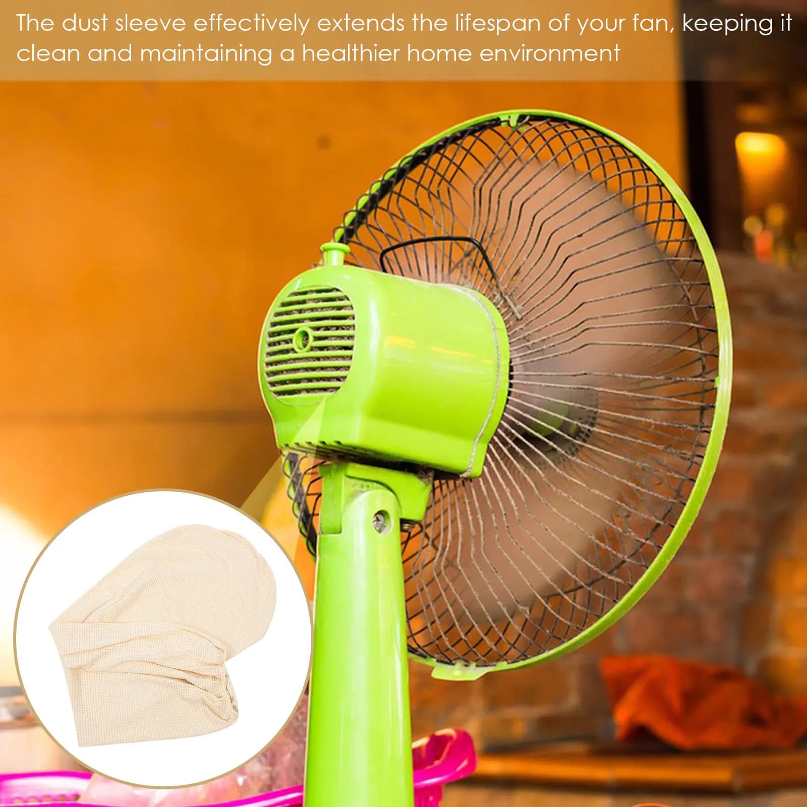 Copertura antipolvere per ventilatori elettrici da interno, design a chiusura completa, materiale morbido e confortevole, facile e veloce da montare, protezione per ventilatore.