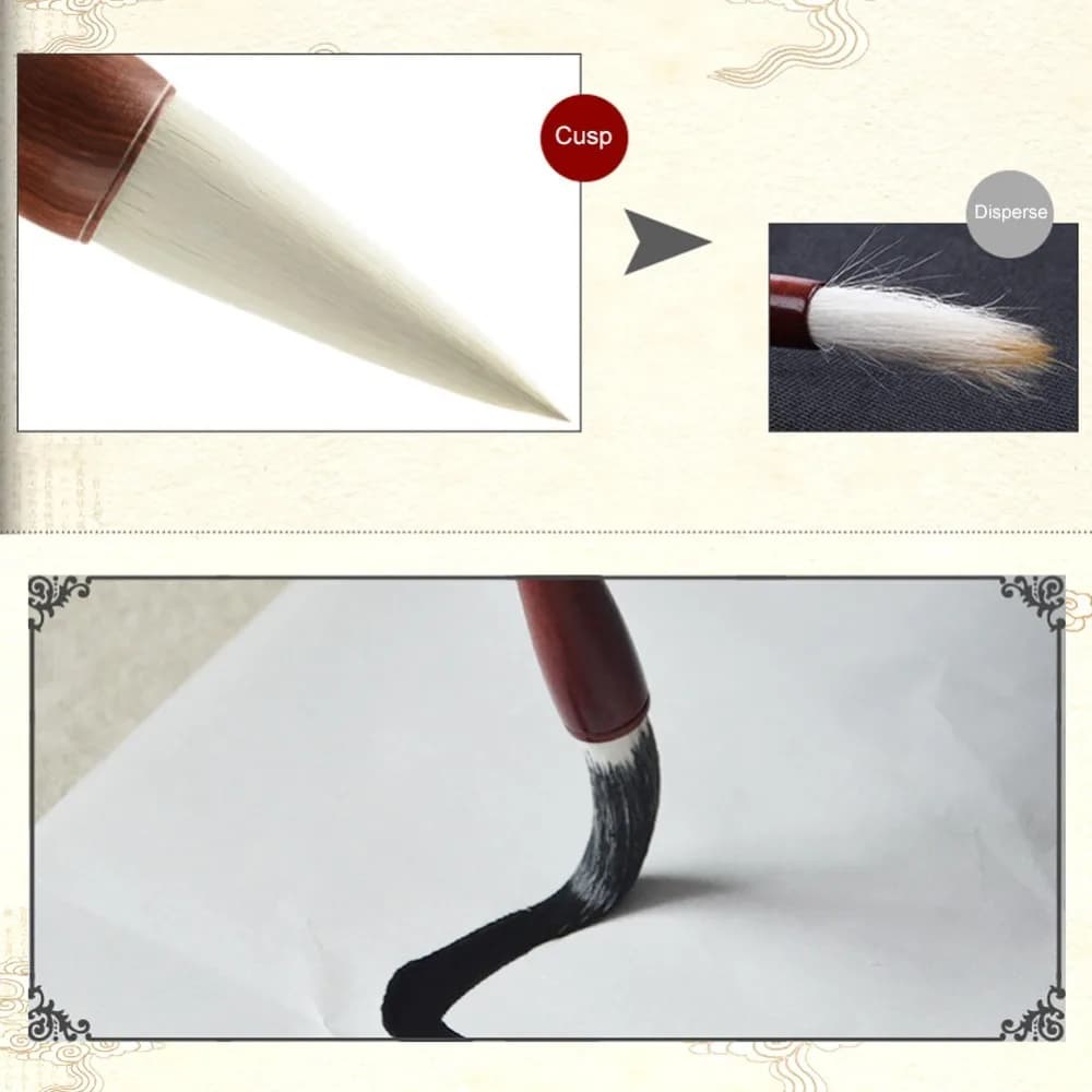 7PCS Nylon Writing Brush Set Multiple sizes Wooden Handle Chinese Painting Calligraphy Brushes Sturdy Pole Art Writing Tools