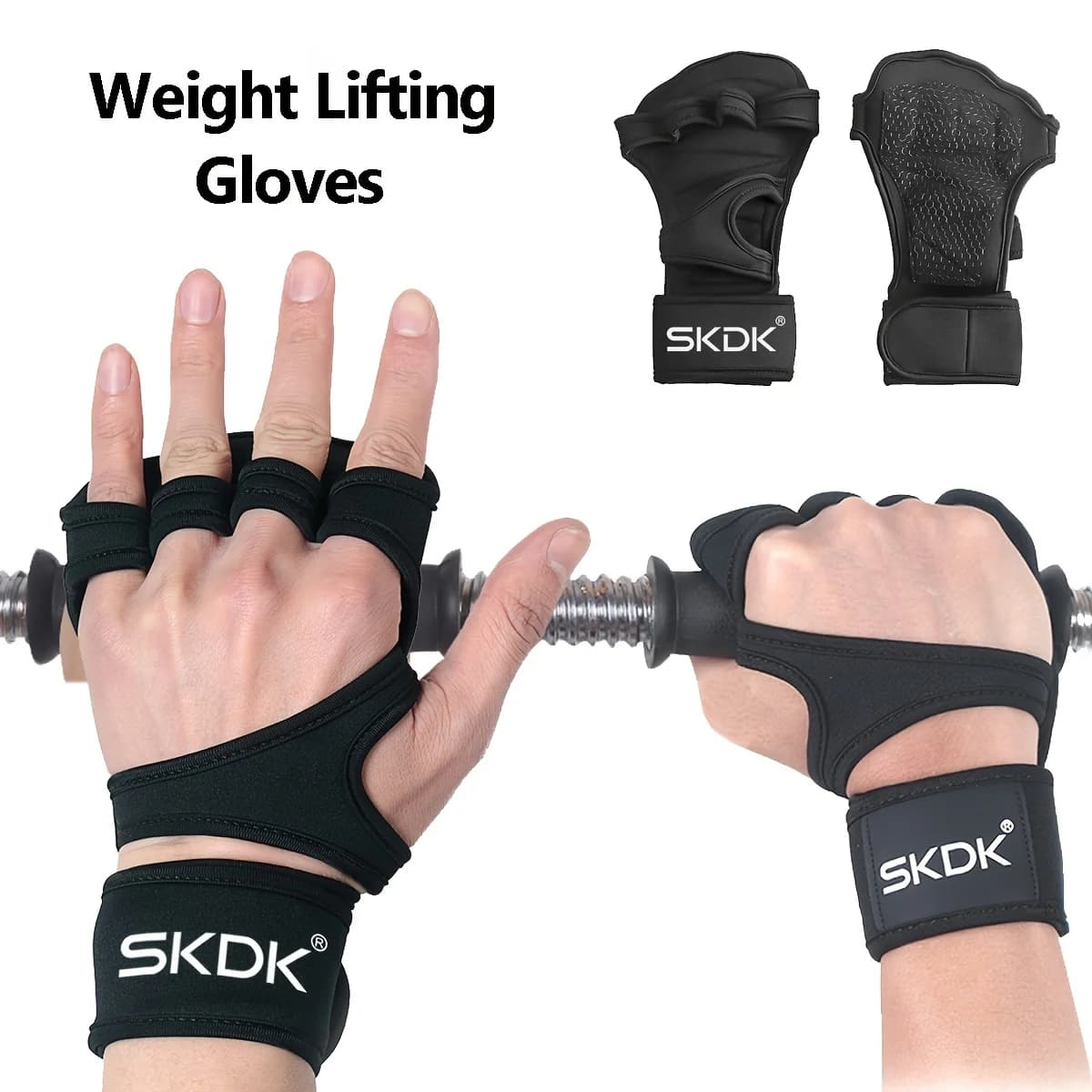 Guanti Sportivi in Tessuto per Immersioni SKDK, Protezioni per il Palmo e il Polso, Guanti Antiscivolo in Silicone per Fitness
