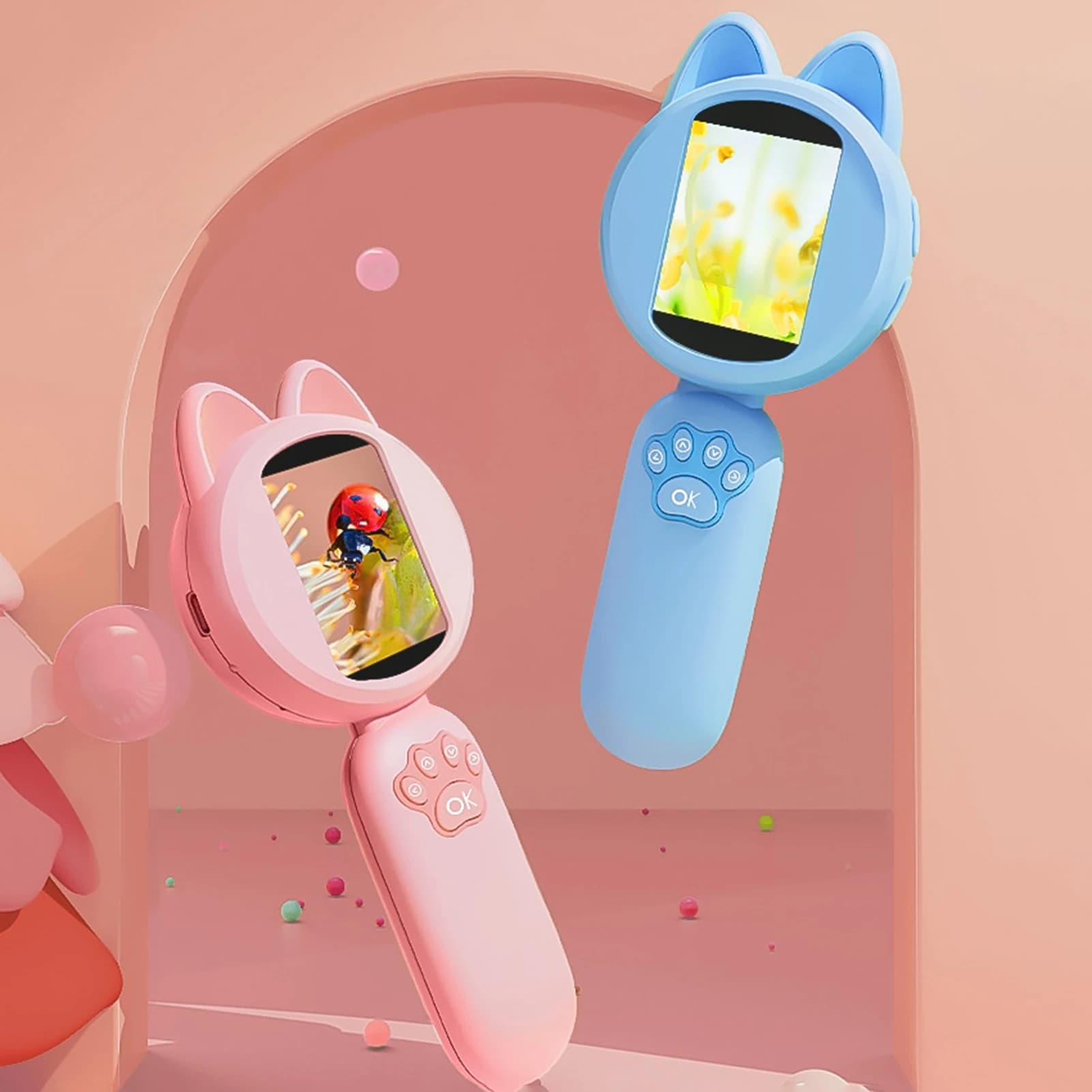 Regalo educativo per mini microscopio multifunzionale con fotocamera per microscopio portatile 4X per bambini