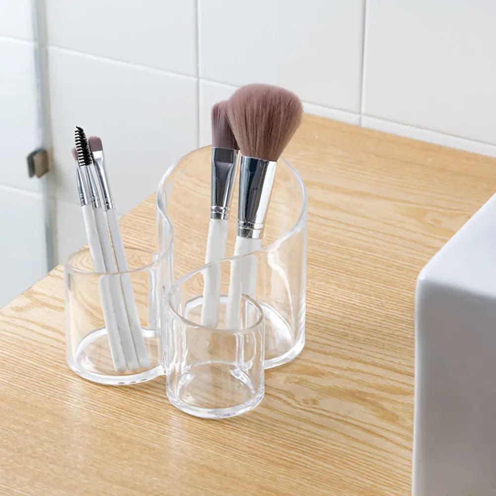 Premium Acrylic Organizer for Makeup Brushes, Cosmetic Bench Display, Home and Office Decorative