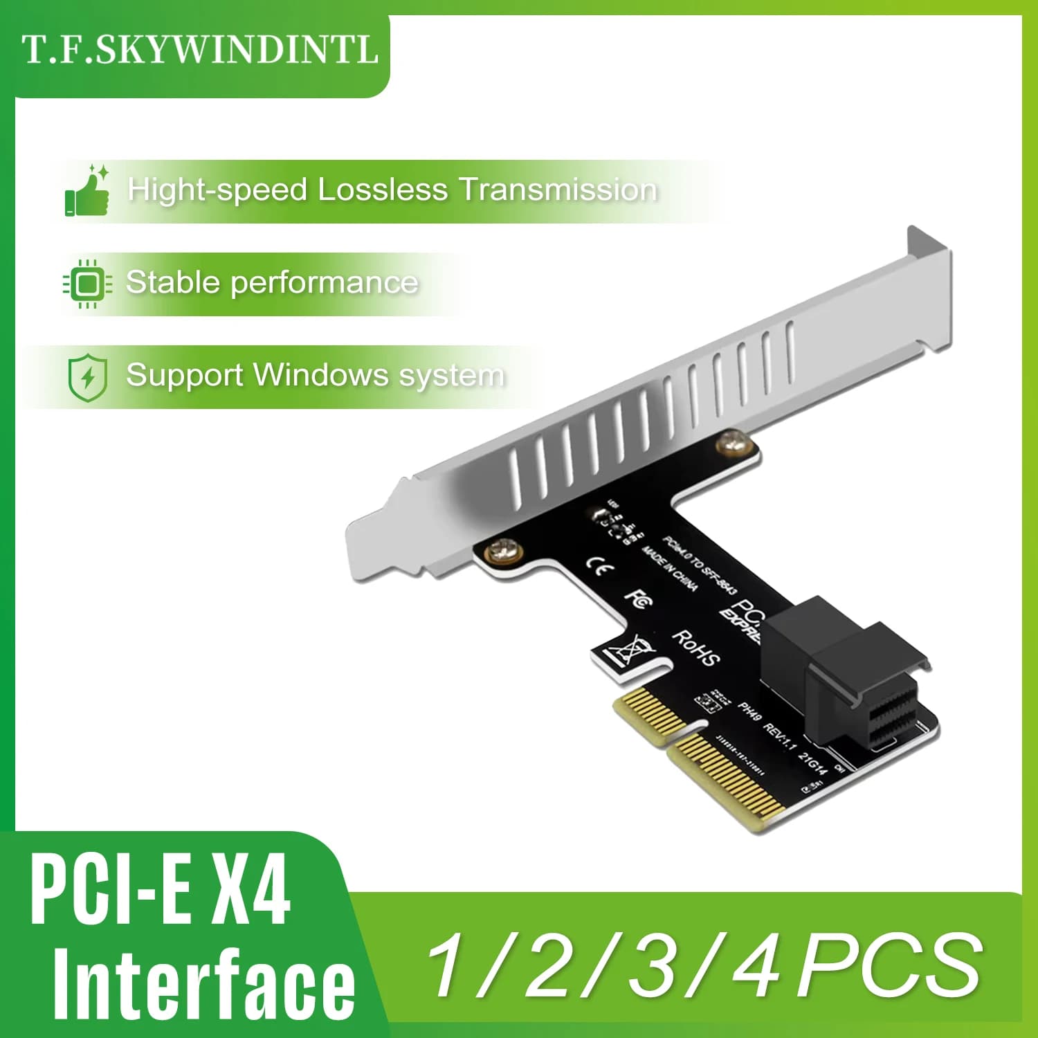 Adattatore SAS/SATA PCIe 4.0 a SFF-8643 Convertitore SSD NVME RAID a 4 porte da 2,5" Scheda di espansione HDD per NAS/Server/Desktop
