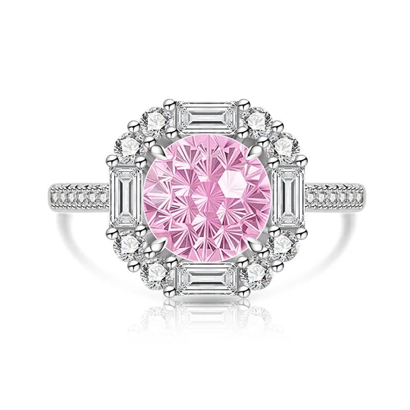 Sterling 925 Sterling Silver Women's Ring with High Quality Diamond Dahlia Cutting, Elegant and Luxury, Women's Jewelry