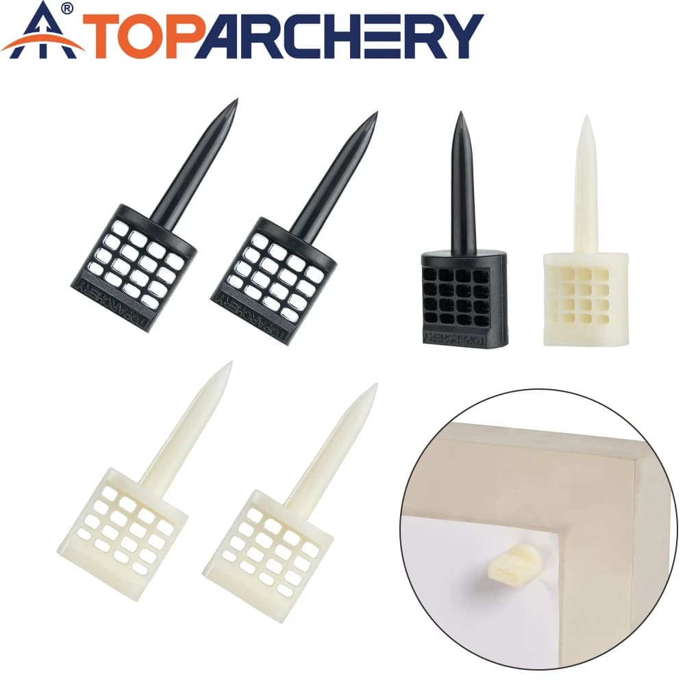 10 pezzi di plastica per tiro con l'arco, perno per chiodo, bersaglio fisso, strumenti di fissaggio per carta, per accessori per tiro con l'arco all'aperto