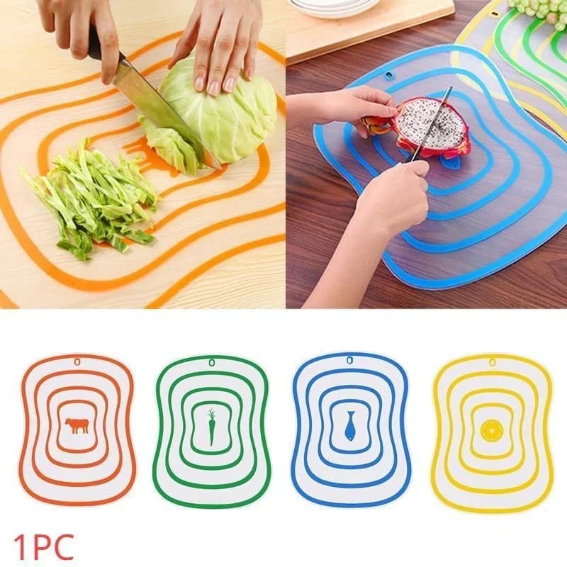 Tagliere da Cucina Antiscivolo Flessibile Trasparente in PP, Utensile per Tagliare e Classificare Alimenti