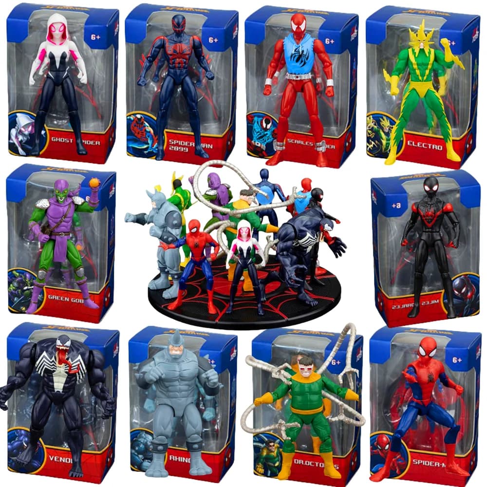 4 pollici Originale ZD Action Figure Giocattolo Iron Man Scarlet Spider Miles Morales Spider-Man Venom Gwen Anime Bambola Mobile Modello Regalo